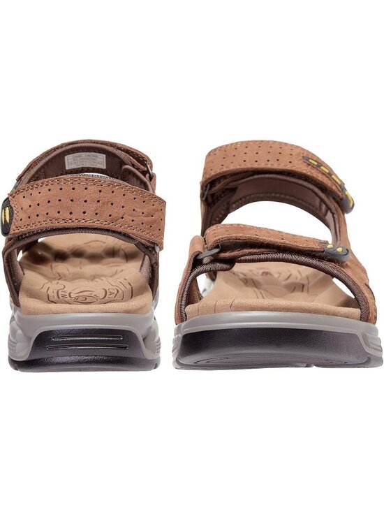 Men\'s Brown Athletic Outdoor Leather Solid Waterproof Rubber Hiking Sandal Shoes main image 6
